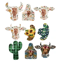 western boots bull head cow boy hat cactus earrings faux leather for 2022 new gift