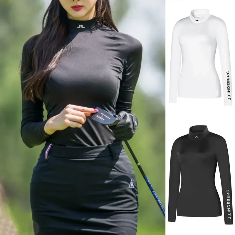 

Golf clothing women's long-sleeved T-shirt with warm fleece sports quick-drying breathable elasticity slim fit hundred bottoming