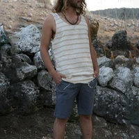 summer vest top mens casual striped loose vest mens fashion sleeveless round neck pullover vest