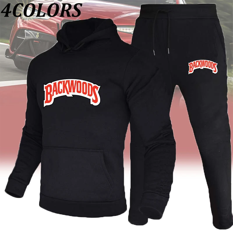 

2022 Men's Spring Tracksuit Backwoods Logo Prined Sports Hoodie Man Design Streetwear Casual Warm Hooded Tops with Pocket S-4XL