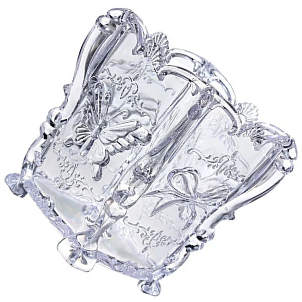 

Carved Makeup Brush Holder Organizer Vintage Brushes Storage Pen Storage Box ( Transparent )