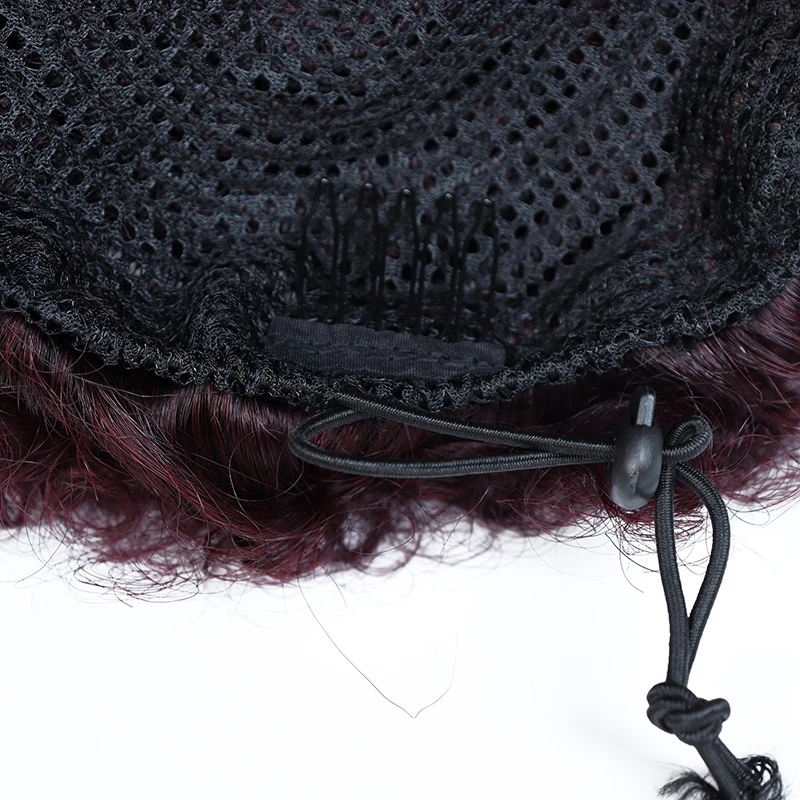 Афро-пуховка со шнурком для конского хвоста