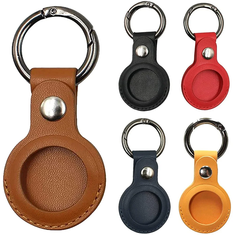 

5Pack Case Compatible for Apple Airtag PU Leather Skin Cover with Keychain Holder Key Ring Loop for Air Tag Accessories