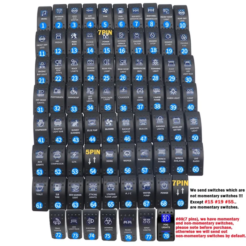 1 шт. 12 В 24 10 А 20 автомобильный переключатель для лодок и грузовиков светодиодный