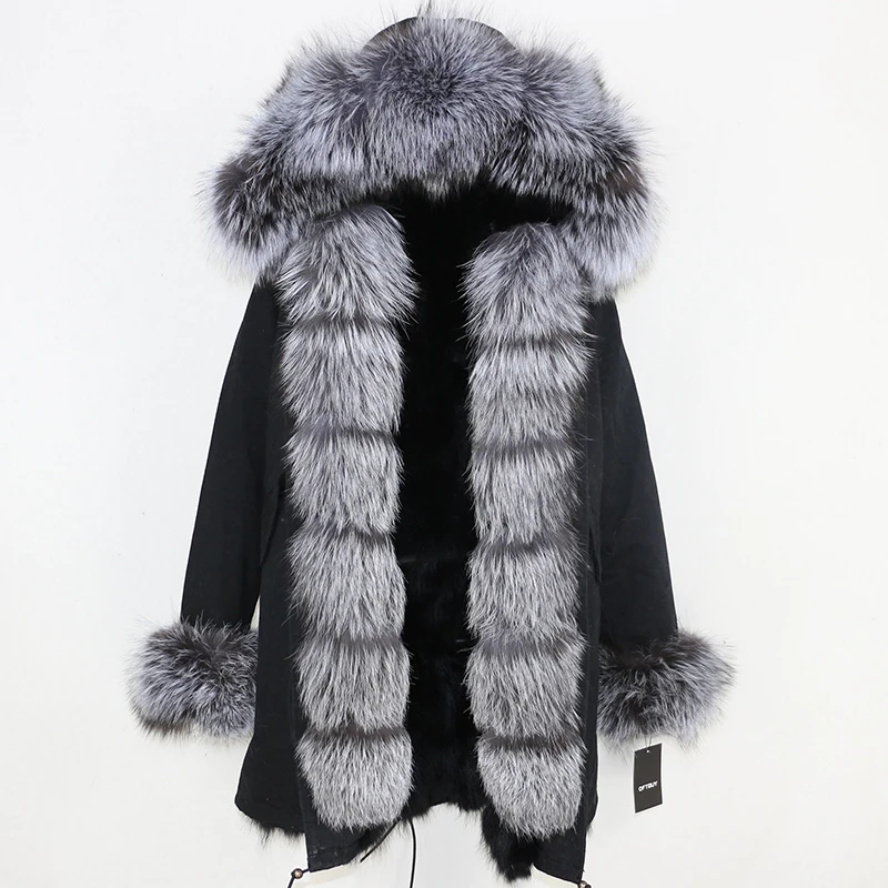 

Aoottii 2022 Winter Jacket Women Long Parka Real Fox Fur Coat Natural Raccoon Fur Collar Hood Thick Warm Streetwear Parkas New
