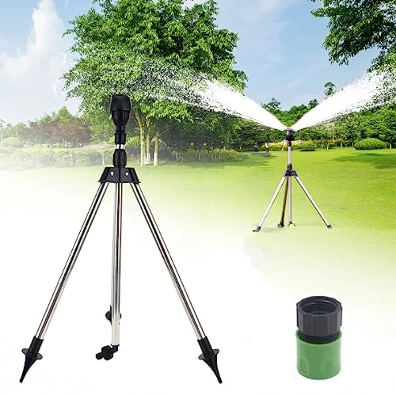 Rotating Tripod Sprinkler, 360° Automatic Rotating Irrigation Watering Sprinklers, Yard, Garden, Lawn,Irrigation System