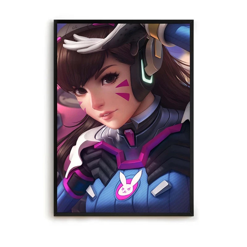 Overwatchs Плакаты для настенного искусства холст картина Dva Декор дома постер