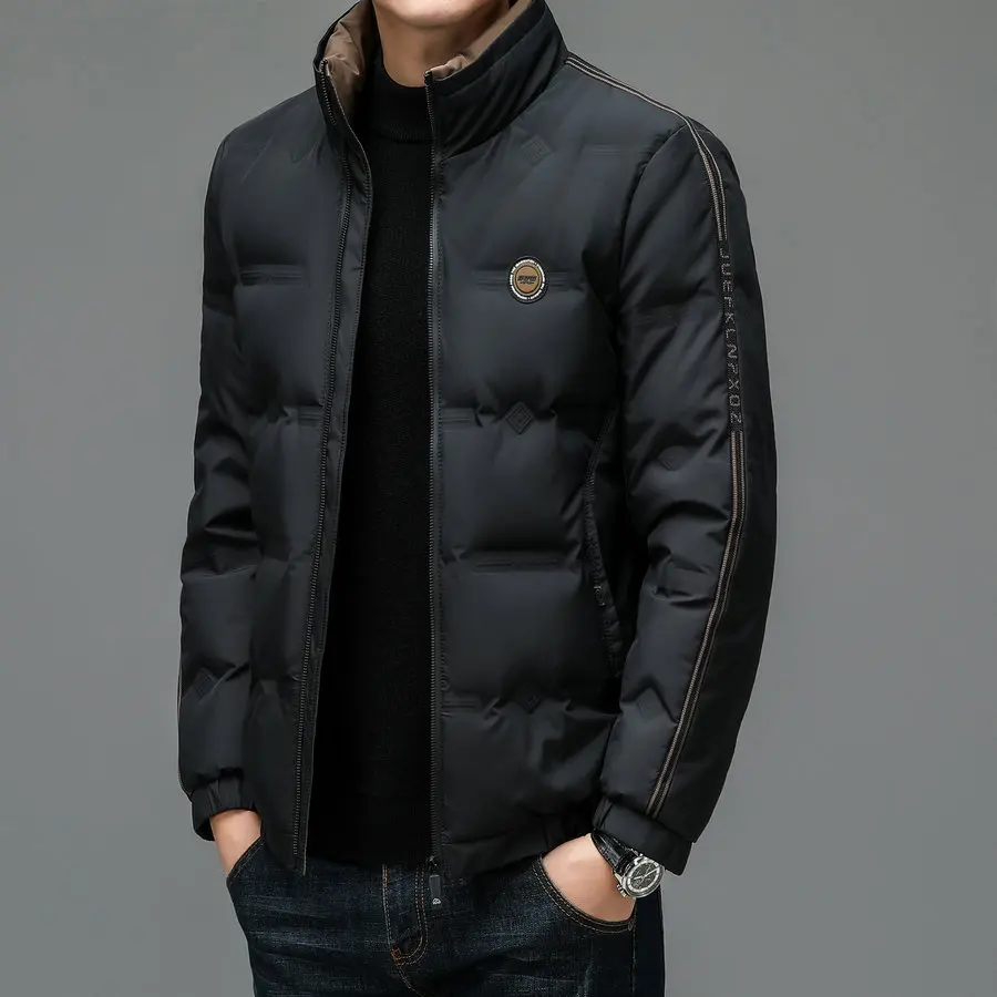 2022 Winter Men Green Black Puffer Parkas Thermal Thick Lightweight Basic Jackets Warm Casual Outerwear