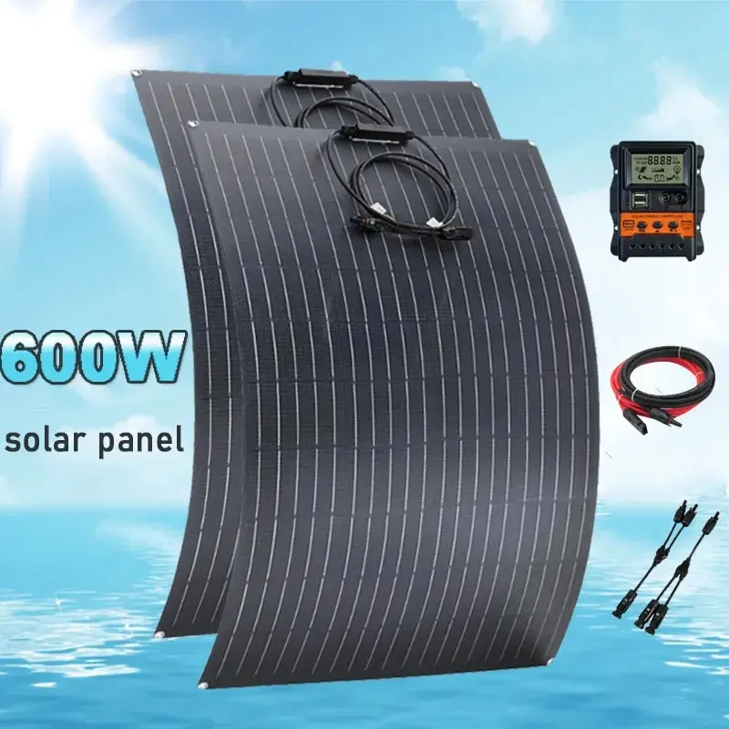 

600W 300W Flexible Solar Panel Monocrystalline Solar Power Cells Charger for Outdoor Camping Yacht Motorhome Car RV Boat