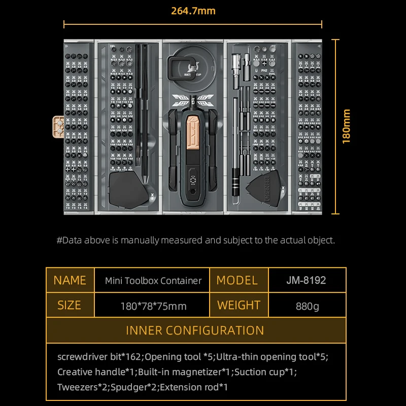 Набор прецизионных отверток JAKEMY JM-8192 180 в 1 магнитные детали для компьютера