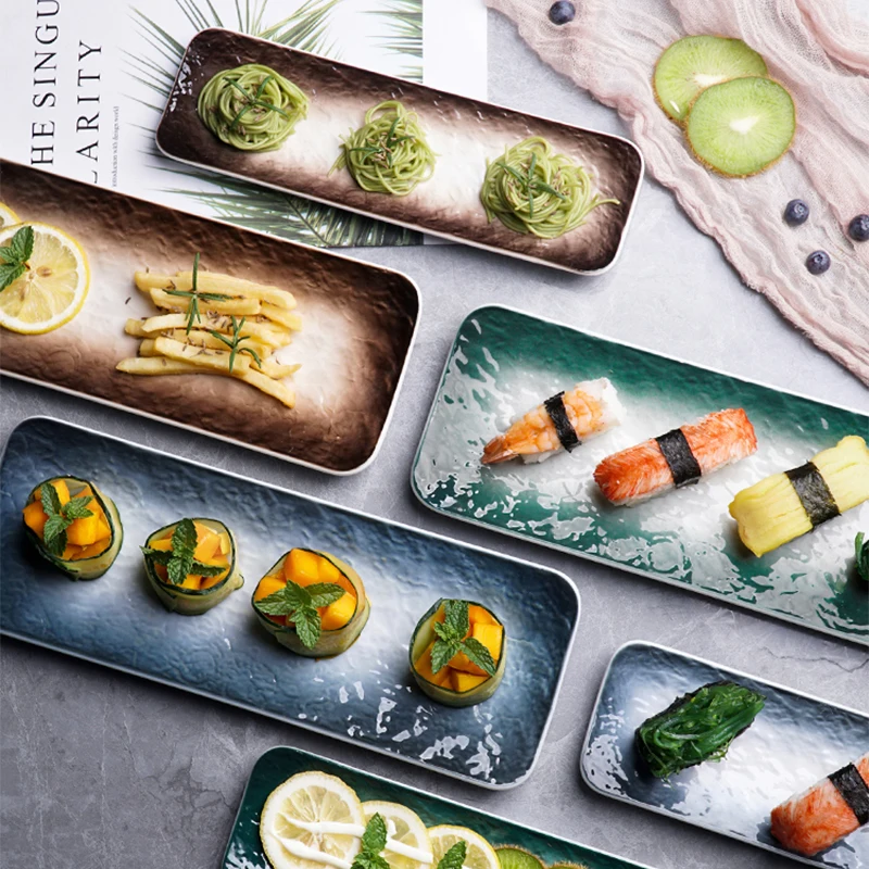 Тарелка для суши в японском стиле керамическая посуда закуски сашими длинная