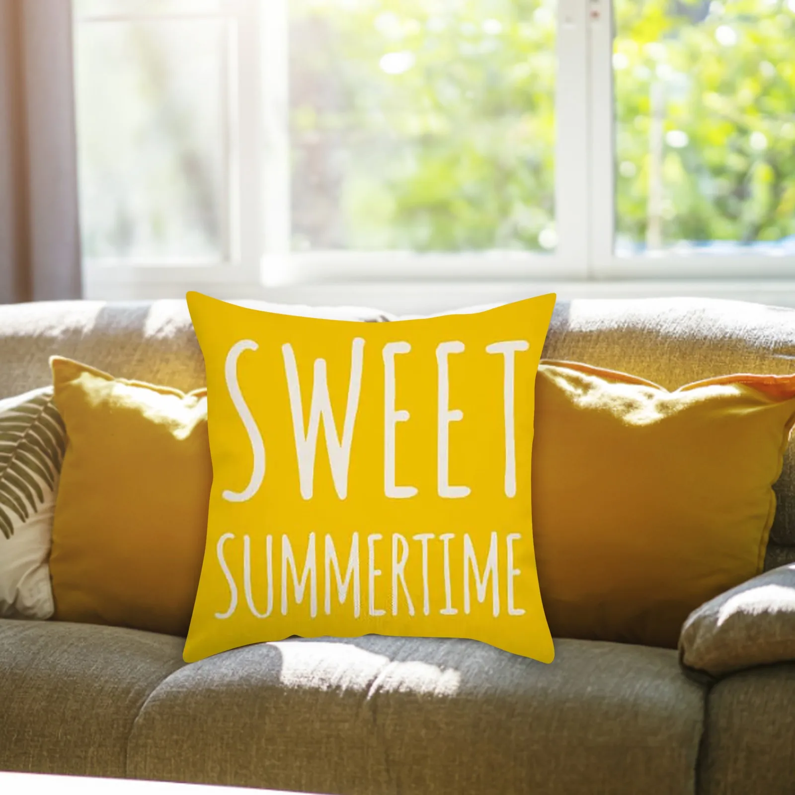 

Summer Sunflower Home Sofa Cover Decorative Cushion Pillowcase Large Linen Pillows Silky Sheets Spray Pillow Covers Living Room