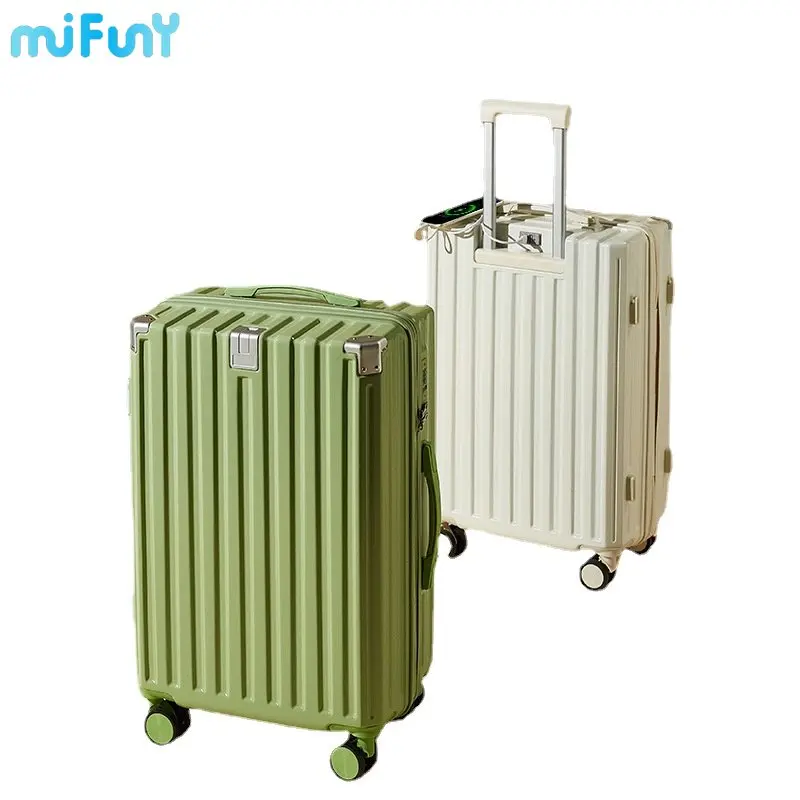 

MiFuny Rolling Luggage Fashion Women Carry on Luggage with Wheels USB Charge Port Boarding Business Code Trolley Travel Suitcase