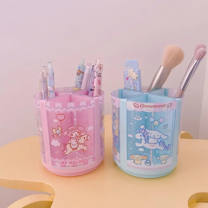 Sanrio Cinnamoroll Melody Kawaii Girly Heart пластиковый вращающийся держатель для ручек аниме милый