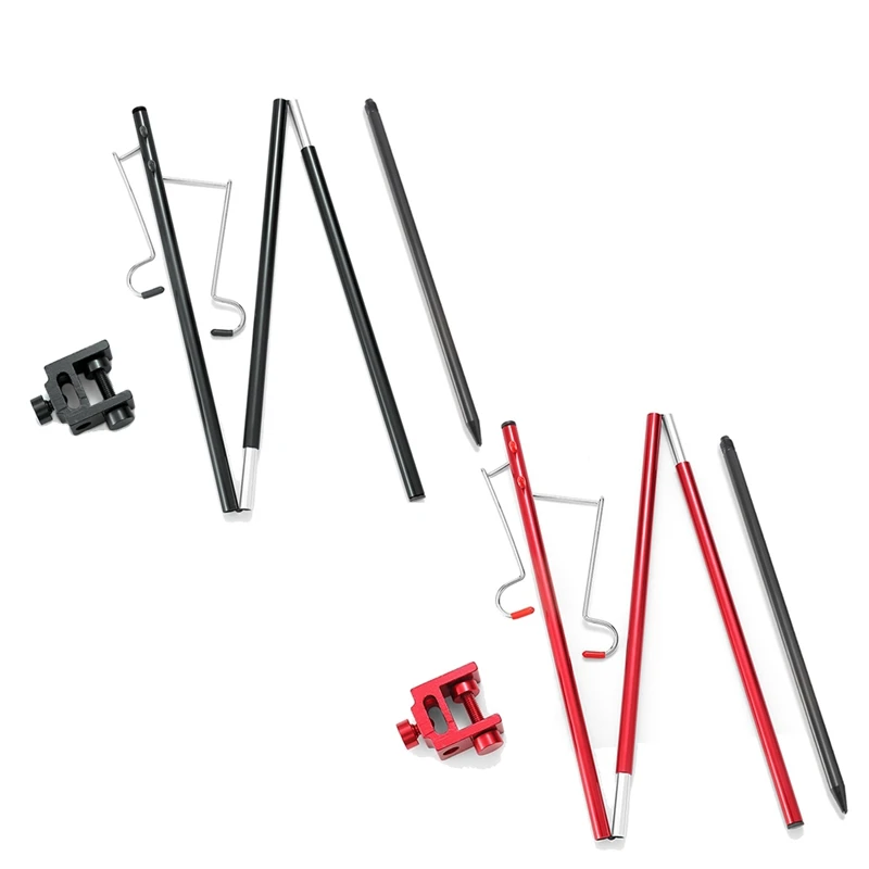 

Outdoor Camping Aluminum Alloy Foldable Lamp Stand With Ground Plug Portable Fishing Hanging Light Fixing Stand