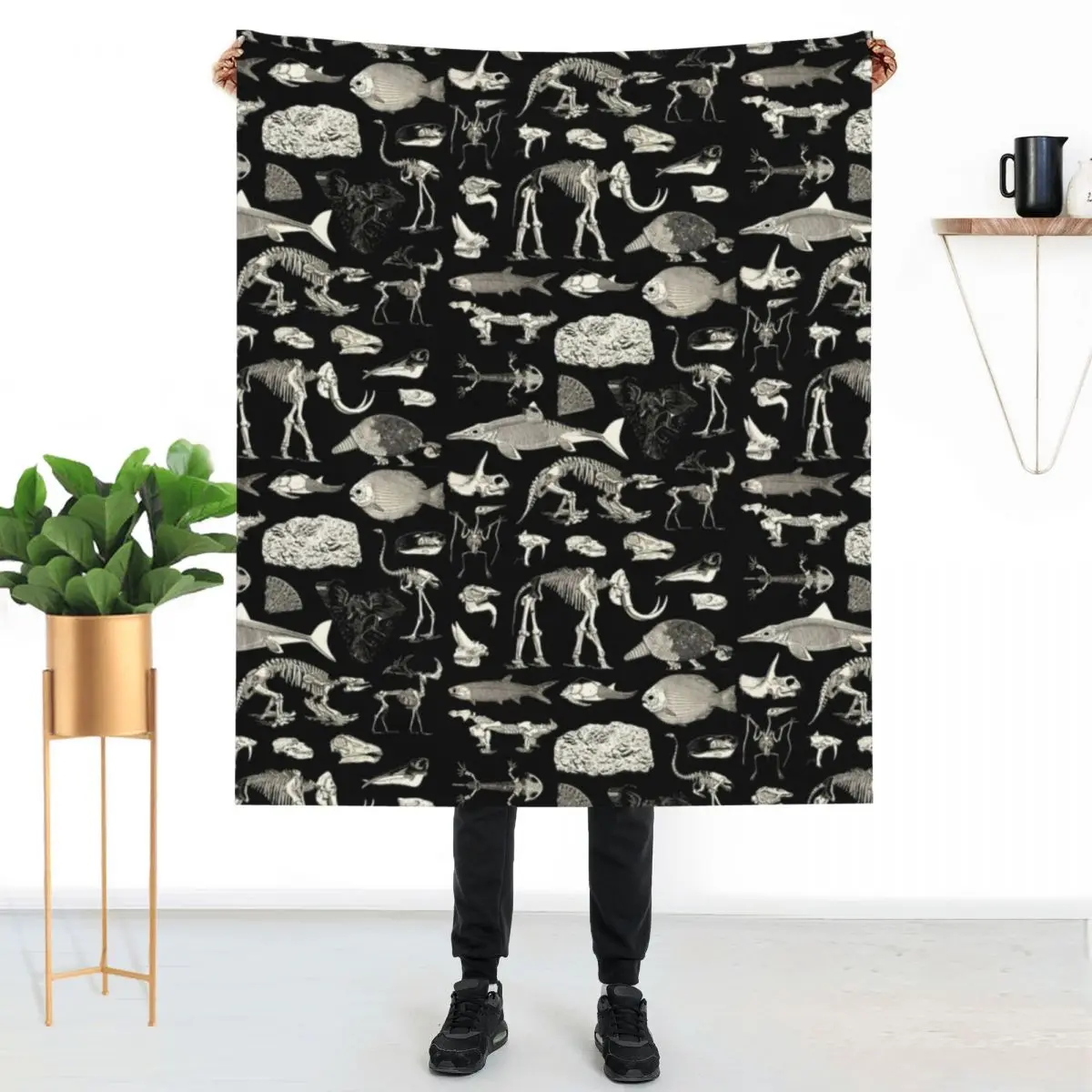 

Various Skeletons Blanket Paleontology Print Couch Winter Warm Throw Blanket Customize Cute Blankets