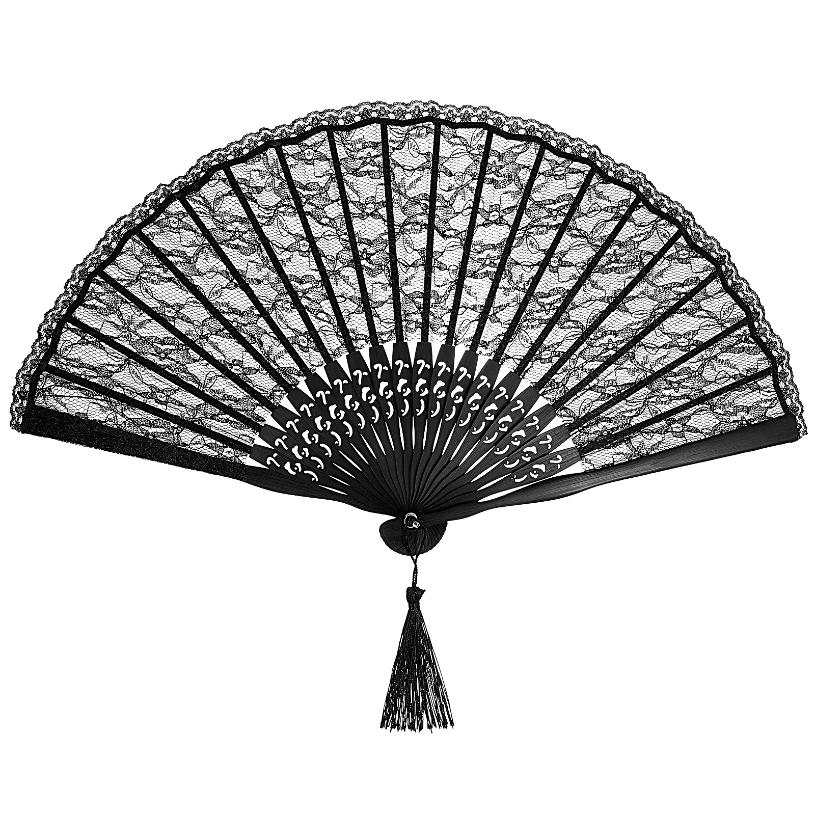 

ROSENICE Spanish Victorian Hand Fan for Wedding Party Favor Fancy Dress (Black)