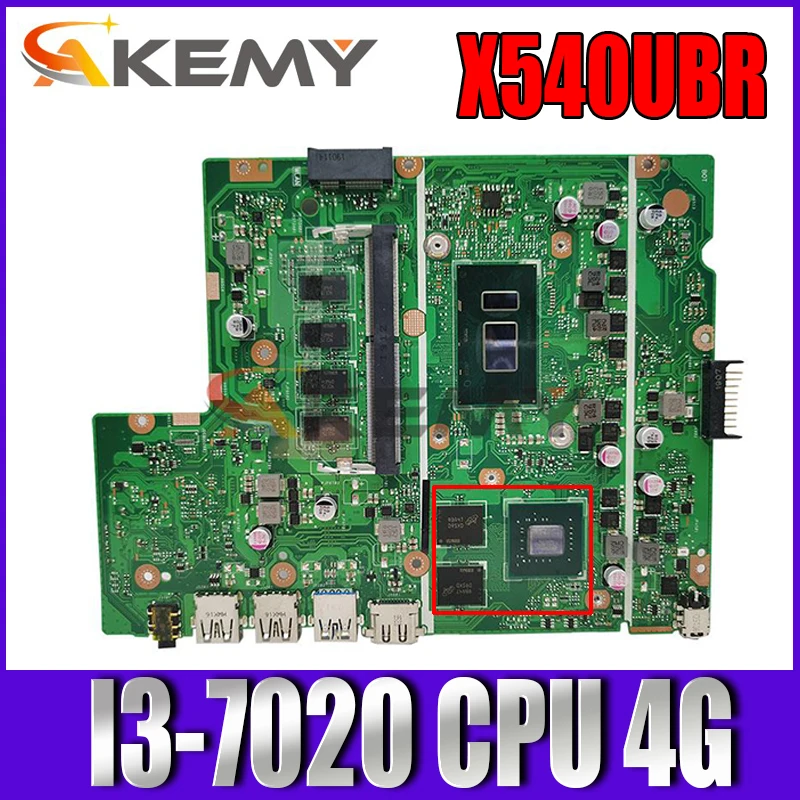 

Akemy X540UBR notebook motherboard For ASUS X540UV X540UB X540UBR laptop motherboard mainboard with I3-7020U CPU 4GB RAM 2GB GPU