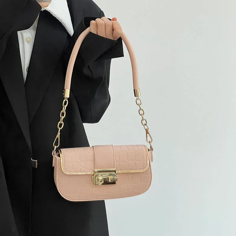 Модная женская сумка из крокодиловой кожи повседневная маленькая на плечо с