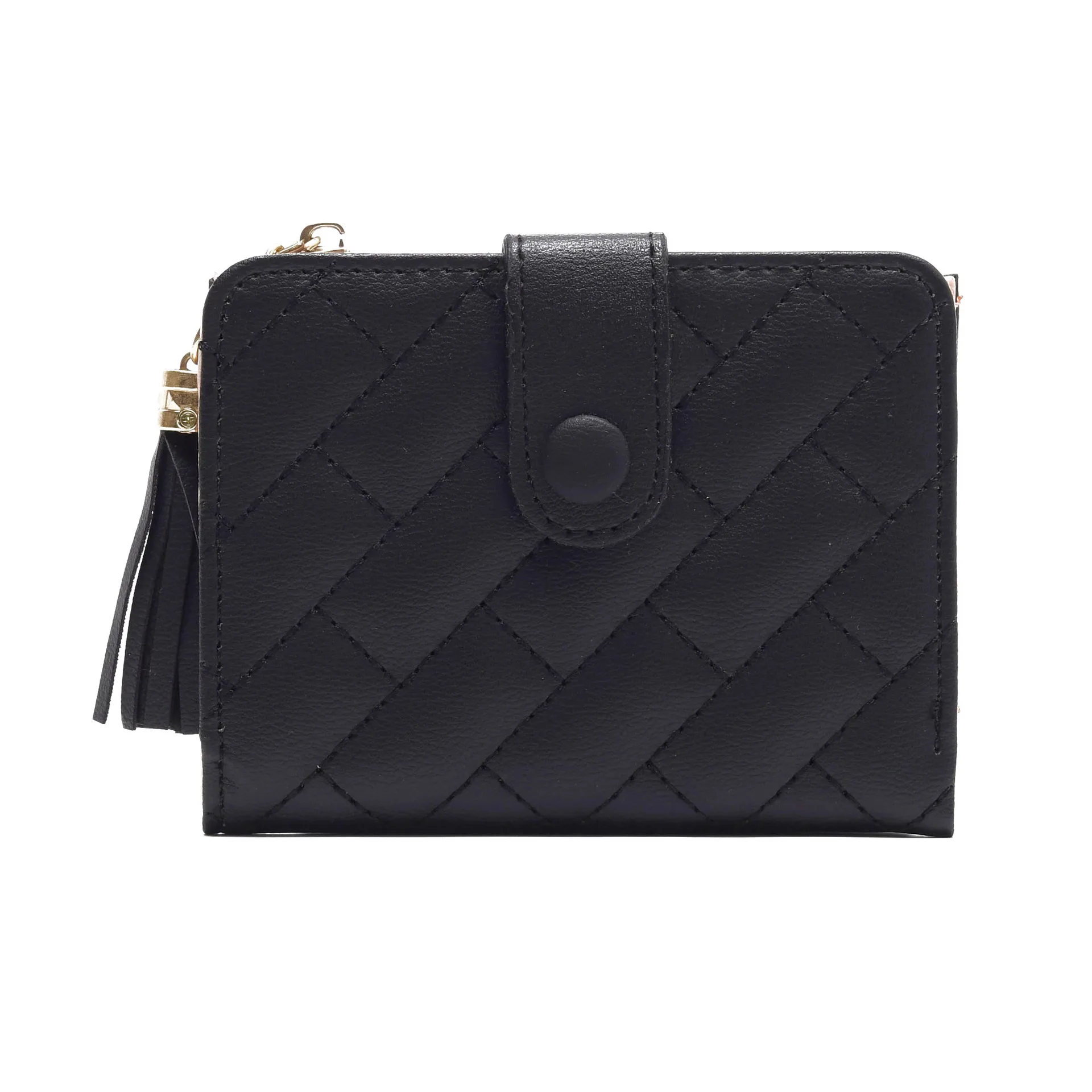 Ins new rhombic European and American fashion ladies' wallets short students Korean version of coin purse female card wallet