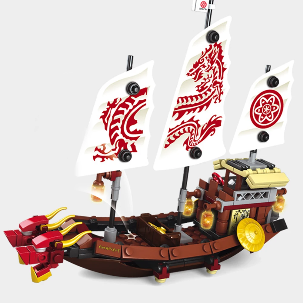 Moc Ninja Legacy Destiny’s Bounty Boat Ship Sailing Building Blocks Kit Bricks Classic Movie Model Kids Toys Boys Children Gifts