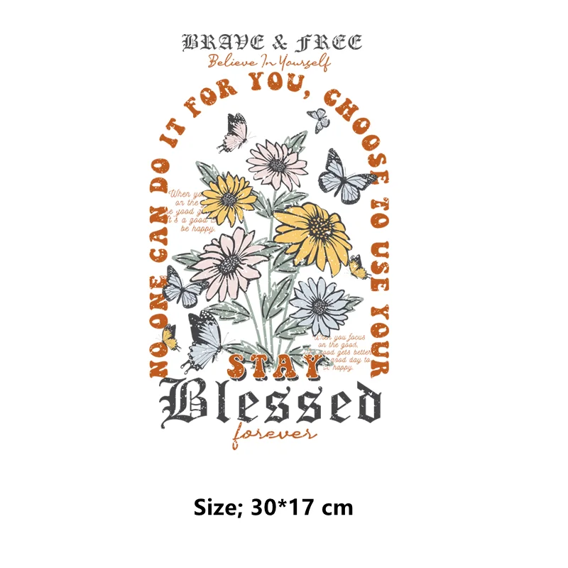

Flower heat transfer Peace and love Cartoon patches stay weird printing for clothes iron on transfer funny sticker for clothing