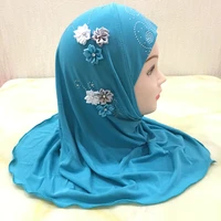 big sale beautiful baby girl al amira hijab with flowers fit 2 6 years old muslim kids instant pull on islamic scarf headscarf