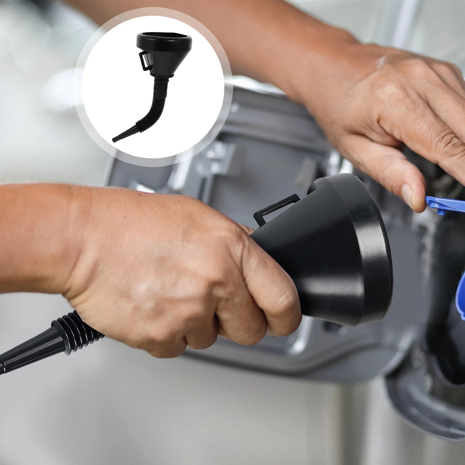 

2pcs Engine Oil Fluid Long Mouth Funnel Gasoline Liquids Kerosene Plastic Funnel