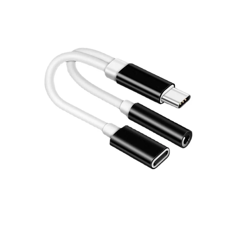 

3.5mm USB-C TypeC To Aux Audio Charging Cable Adapter Y Headphone Splitter For Xiaomi For Huawei Samsung Type-C Convertor 2 In1