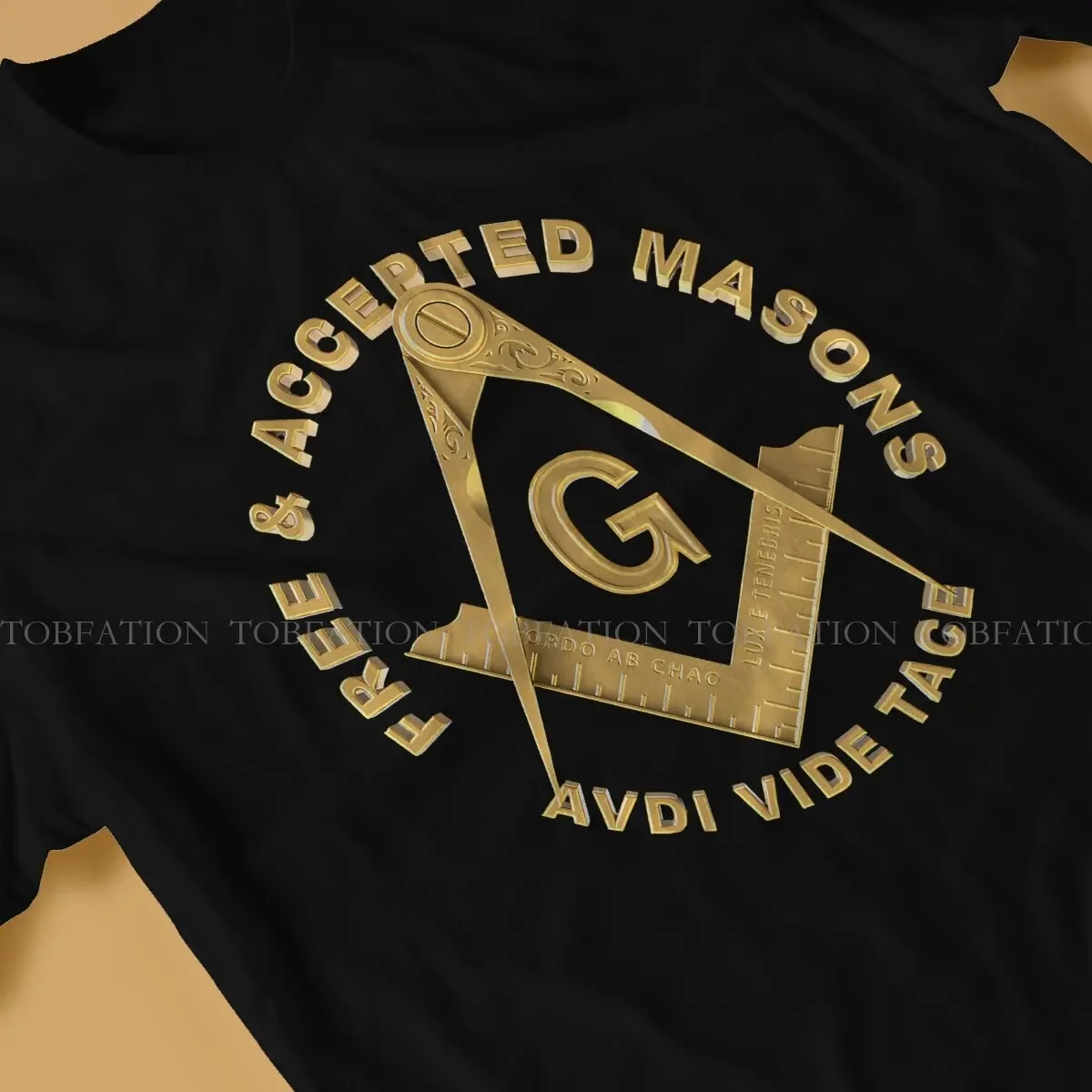 Футболка Freemason с квадратным компасом футболка золотым масонским принтом модная
