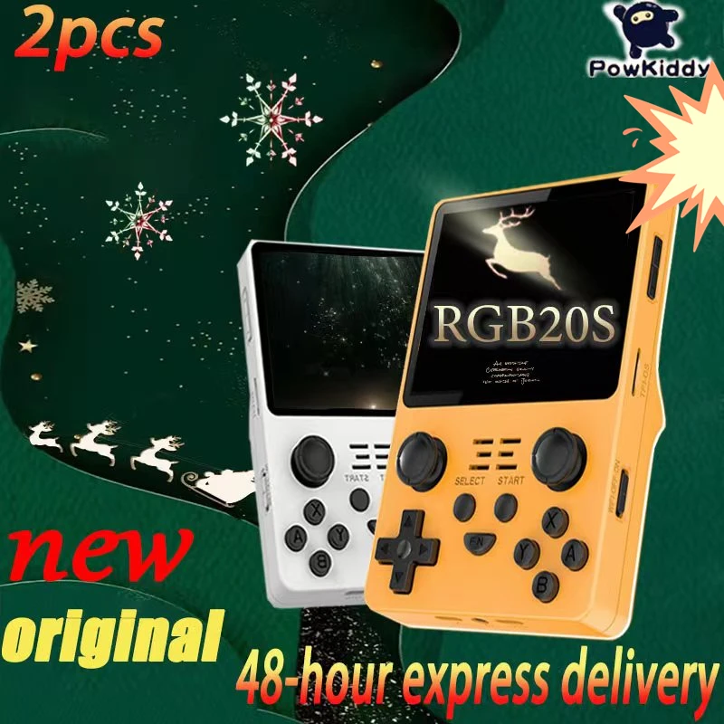 

2 шт., игровая консоль POWKIDDY RGB20S, 3,5 дюйма, IPS, 25000 + игр