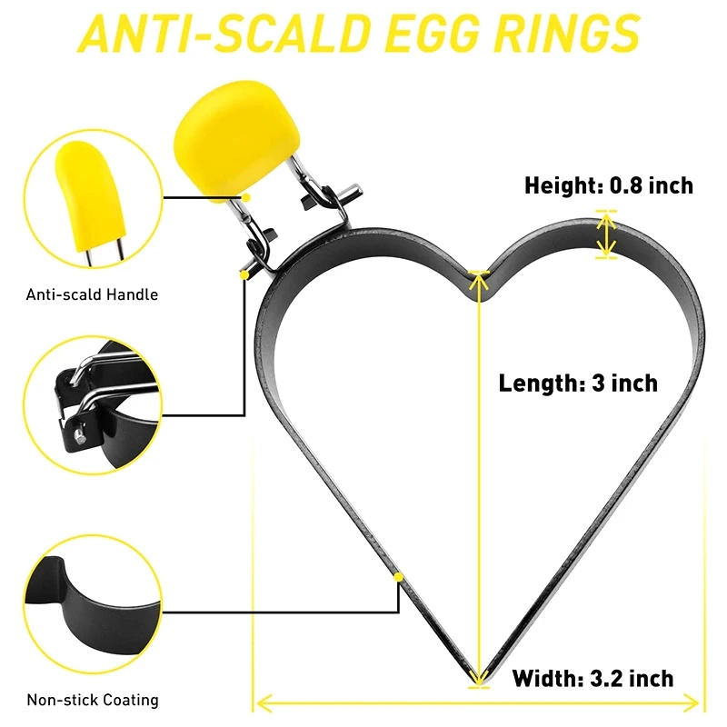 Круглые антипригарные формы для изготовления яиц с силиконовой ручкой жарки