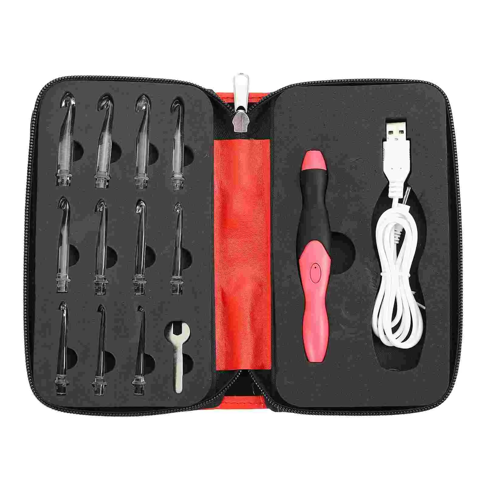 

1 Set Lighted Crochet Hook Interchangeable Head Rechargeable Knitting Needle