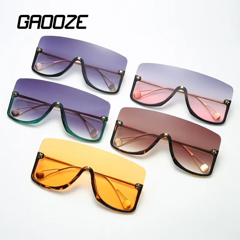 Женские винтажные солнцезащитные очки GAOOZE большого размера со звездами модные