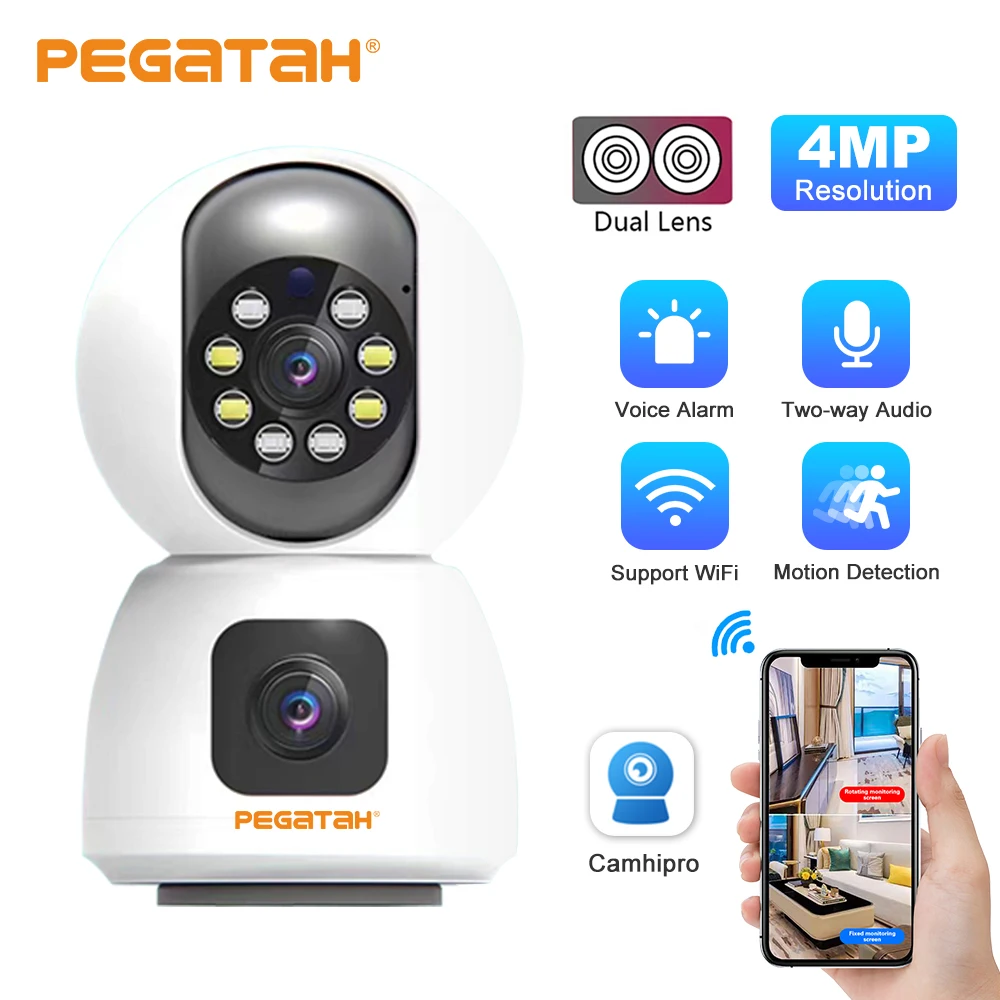 

IP-камера с двумя объективами, 1080P, Wi-Fi, PTZ