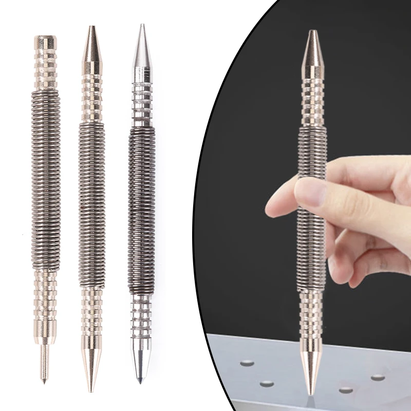 

Spring Tool Hammerless Nail Set Center Holes Punch Spring Loaded Marking Metal Woodwork Drill Bit Door Pin Removal Tool