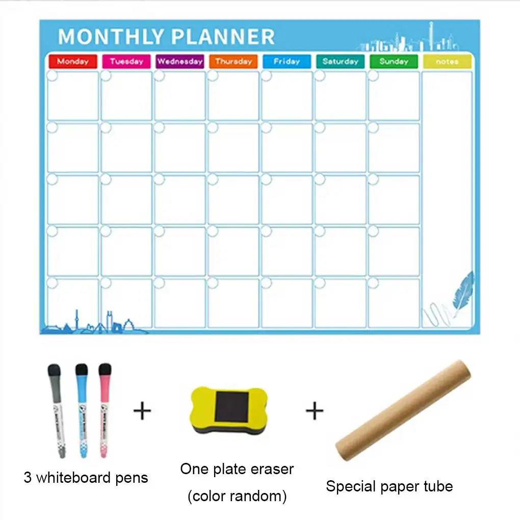 

Whiteboard Dry Erases Memo White Board Flexible Living Room Kitchen Fridge Refrigerator Calendar Kids Monthly Planner