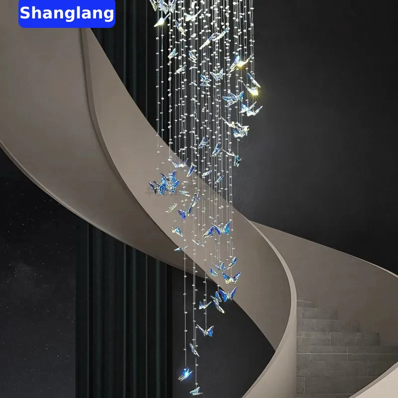 Современная хрустальная люстра-бабочка K9 высокий Потолочный подвесной