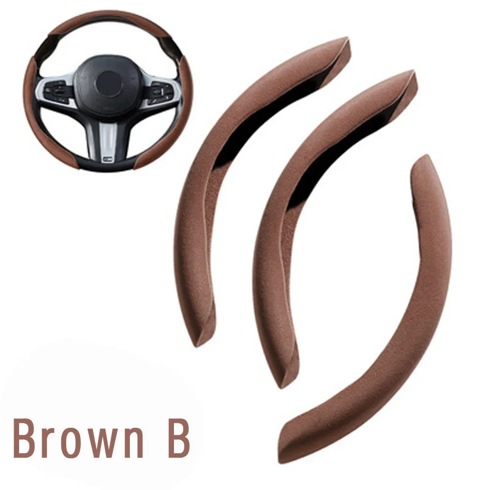 

3pc General-Motors Interior Steering Wheel Booster Cover Suede Anti-skid Cover Breathable Wearable Car Steering Wheel Soft Cover