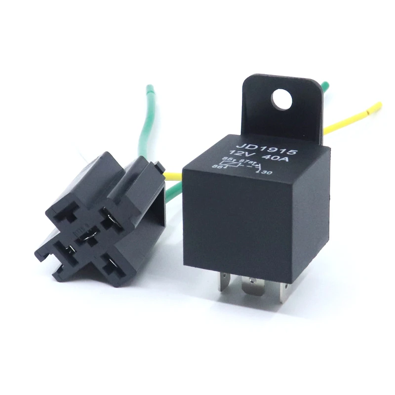 

12V DC 4 Pin Car Automotive Fused Relay 40A Normally Open Relais 40A Fuse with 4pin/5Pin Backrest