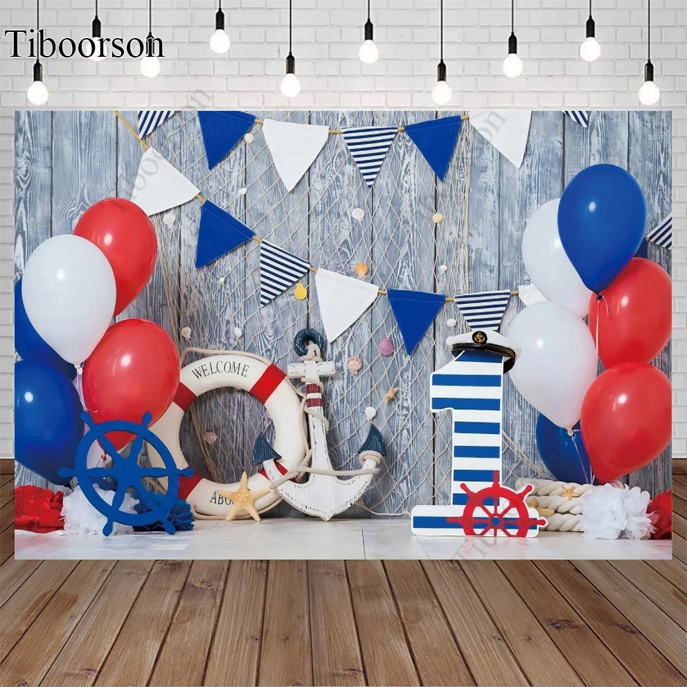 Детский день рождения Фотофон с воздушным шаром пиратский руль Декор для