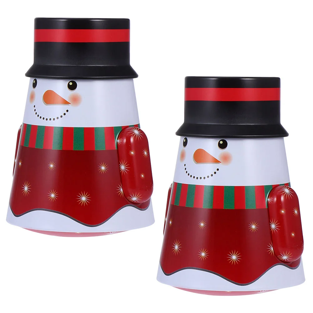 

Box Tin Iron Candy Gift Christmas Jar Canister Storage Small Metal Tea Cookie Sugar Snowman Favor Coffee Tins Party Vintage