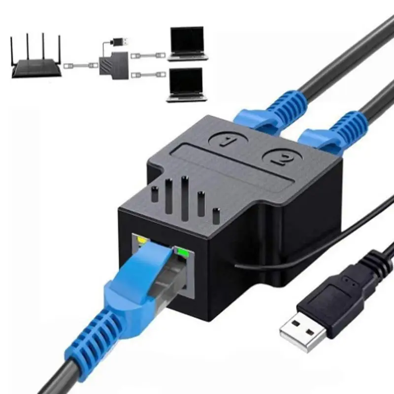 

Сетевой распределитель от 1 до 2, сетевой разветвитель RJ45, Разветвитель RJ45, соединитель, адаптер 1000 Мбит/с, адаптер для печатной платы Jack разветвитель