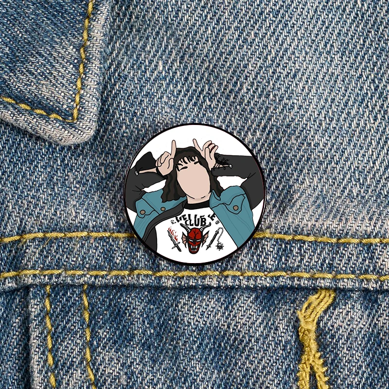 Винтажные броши на заказ Эдди мунсон гримаса булавка хеллфайер клуб рубашка