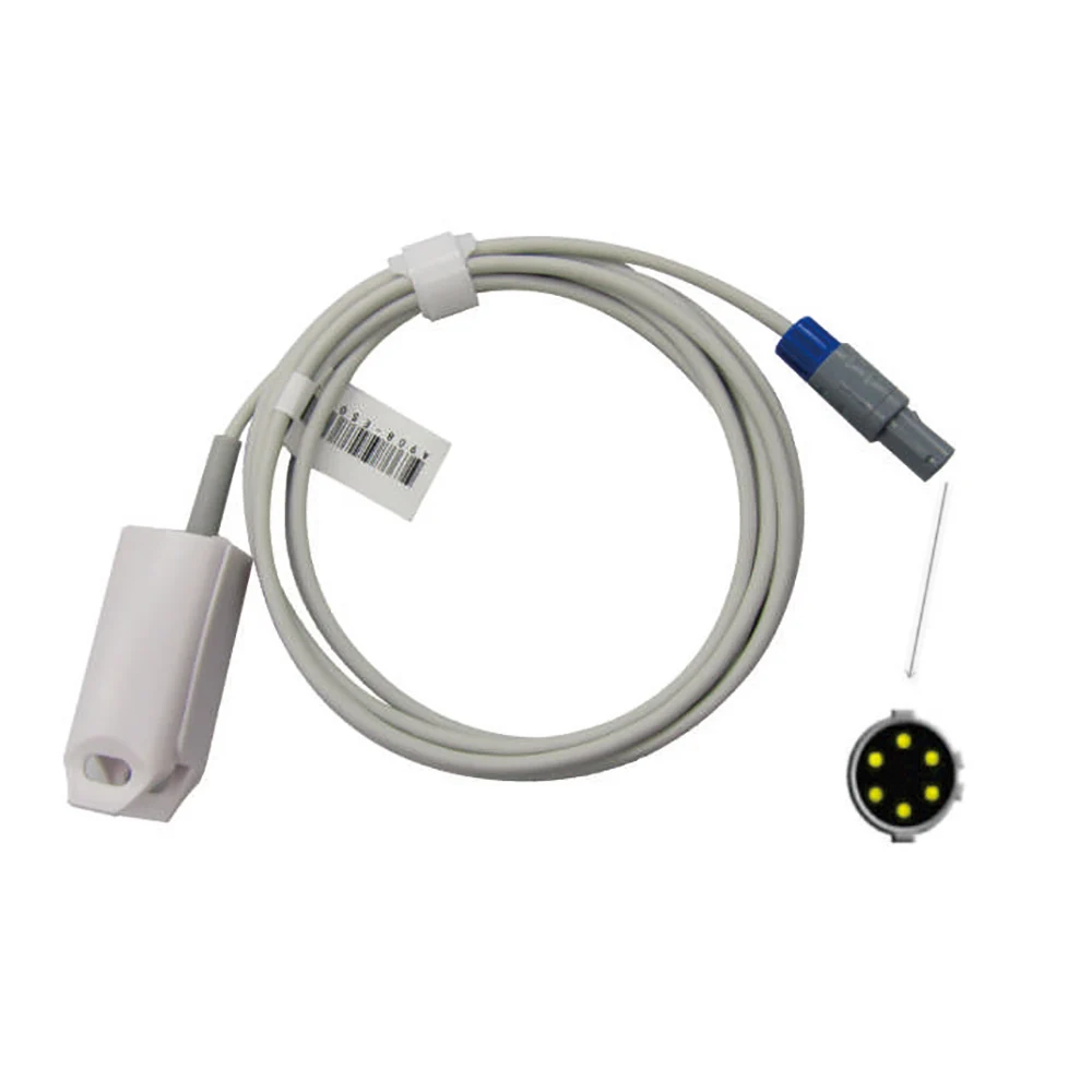 Совместимый с Jeteem 6-контактный монитор двумя слотами многоразовый датчик SPO2 Prob