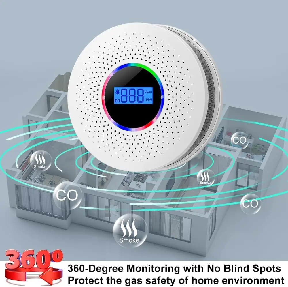 Детектор дыма и монооксида углерода детекторы угарного газа с ЖК-дисплеем