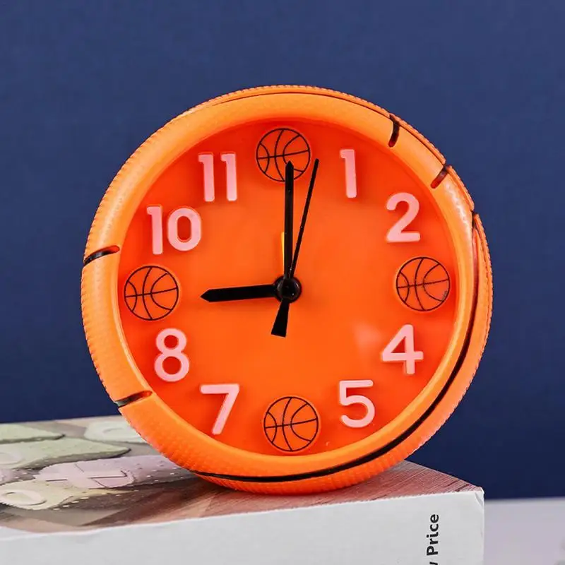 No Tick 3D Basketball Football Sport Alarm Clock Battery Pow