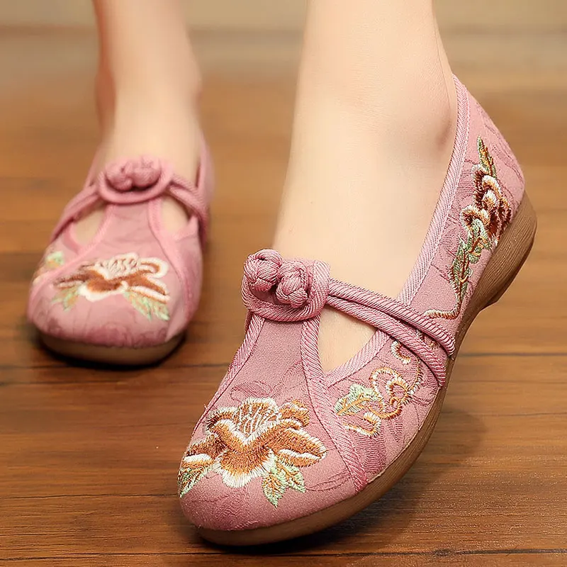 

2022 spring and summer fashion ladies soft non-slip embroidered shoes DY2857