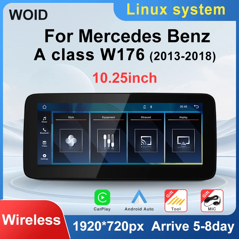 Беспроводной сенсорный экран Carplay Android Auto 12 3 дюйма для Mercedes Benz A Class W176 CLA C117 GLA X156