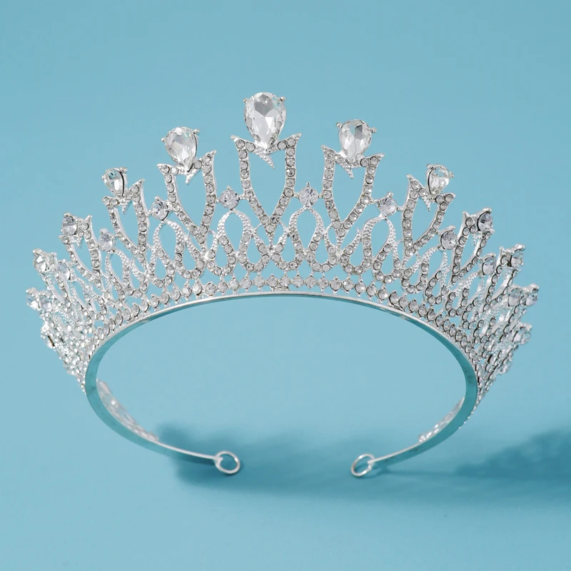 

Классическая Серебристая тиара в стиле ретро, полная ослепительного стиля, предназначенная для женских конкурсов красоты